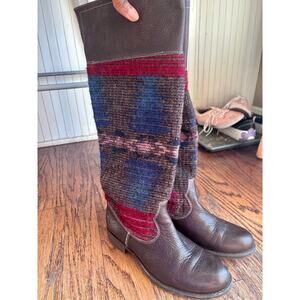 Leather and wool kilim boots festival